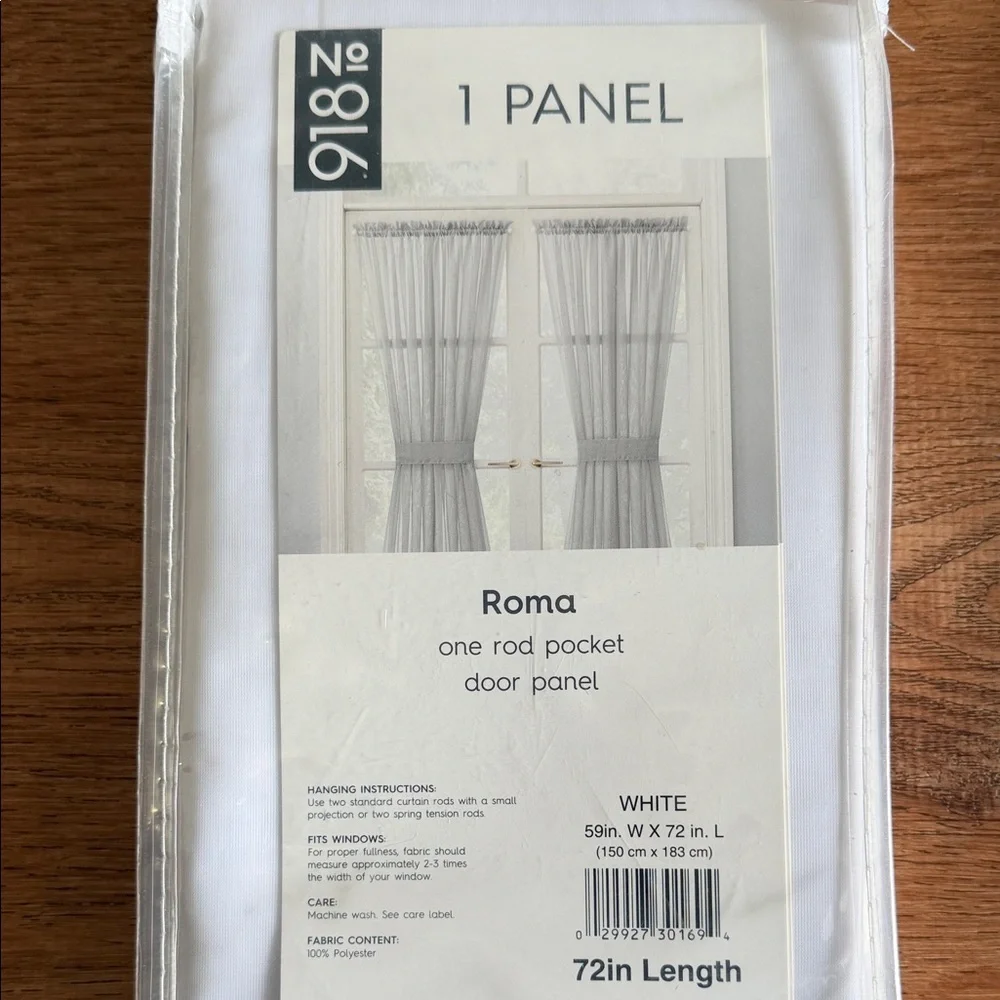 Roma Sheer Door Panel - White